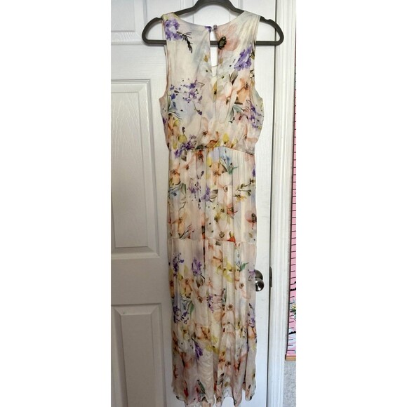NWOT Lara G.women’s Silk Blend Medium Maxi Long Floral Dress  Made In Italy - Picture 10 of 11